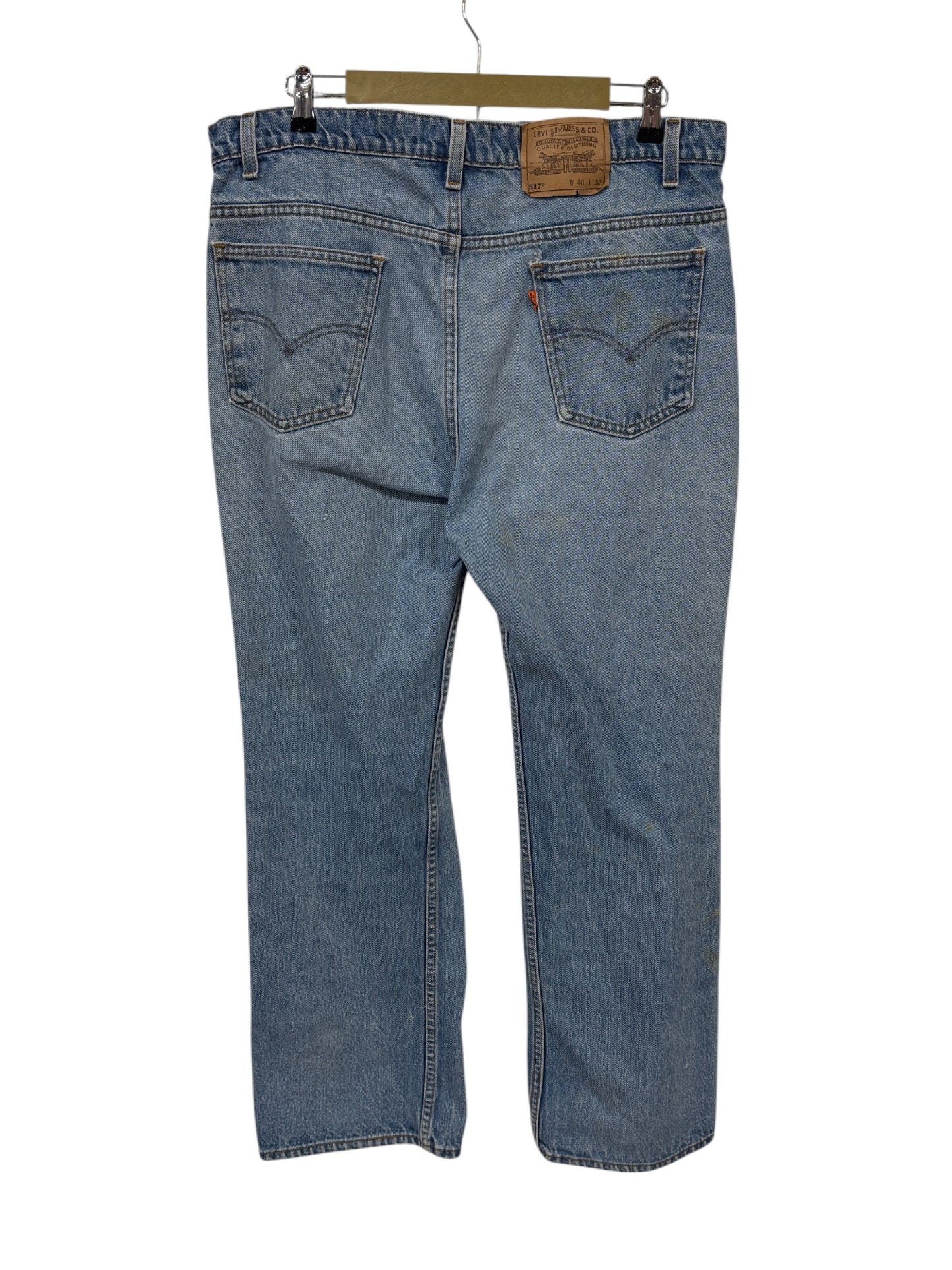 Vintage 90's Levi's Made in USA 517 Light Wash Denim Jeans Size 37x30