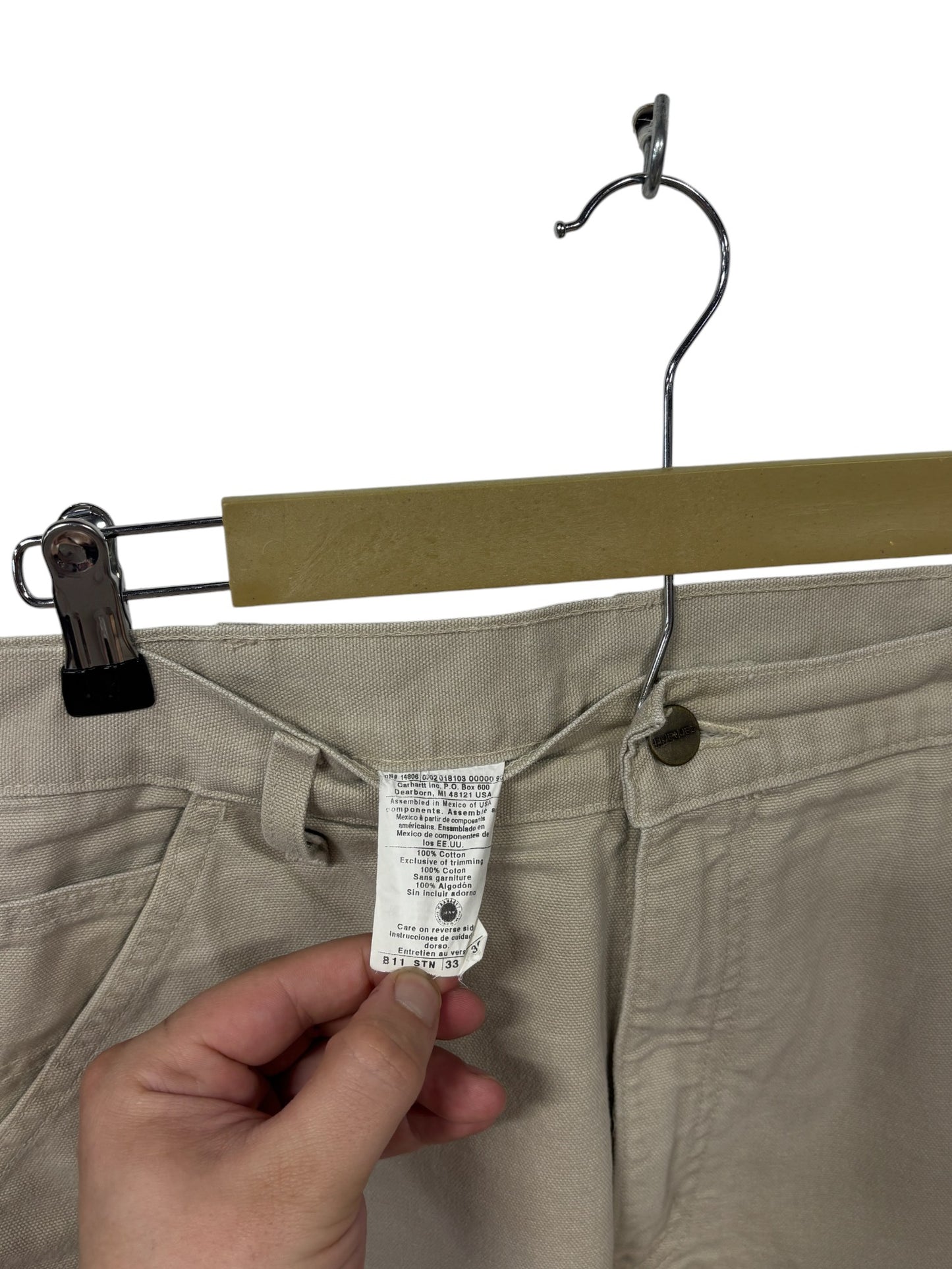 Vintage Carhartt Khaki Carpenter Pants Size 34x35