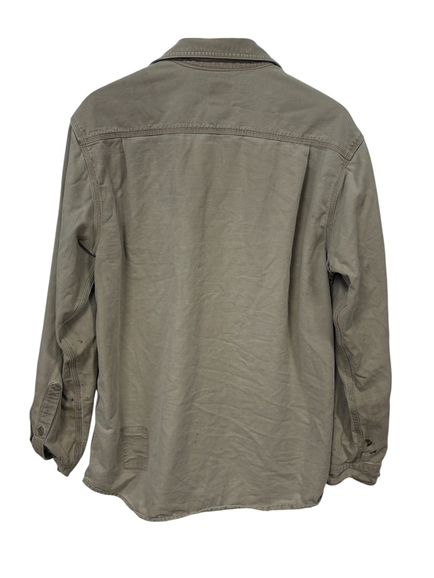 Carhartt Thrashed Khaki Button Up FR Work Shirt Size Large