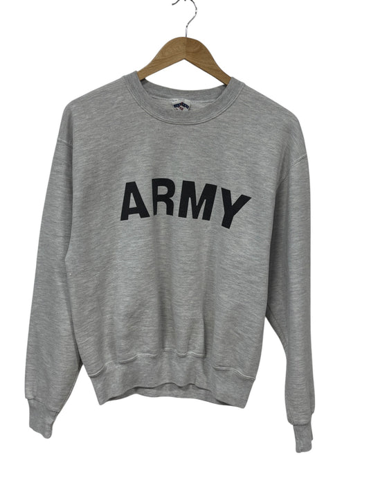 Vintage Y2K Classic Grey Army Crewneck Sweater Size Medium