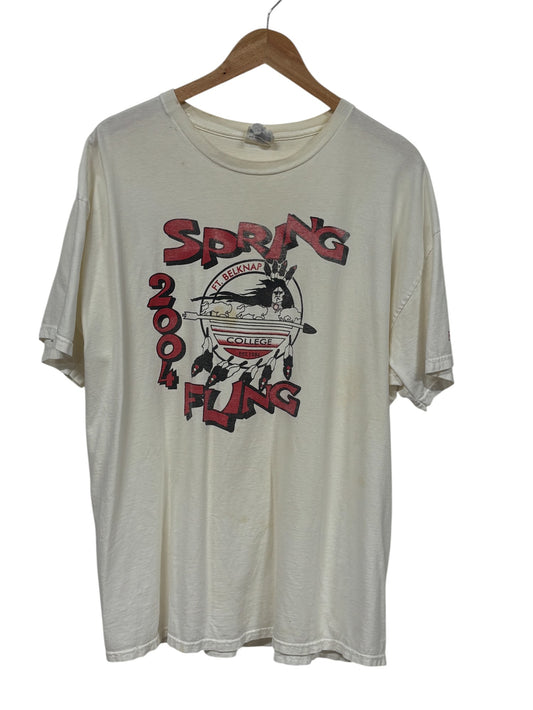 Vintage 00's Fort Belknap Montana Spring Fling College Tee Size Large