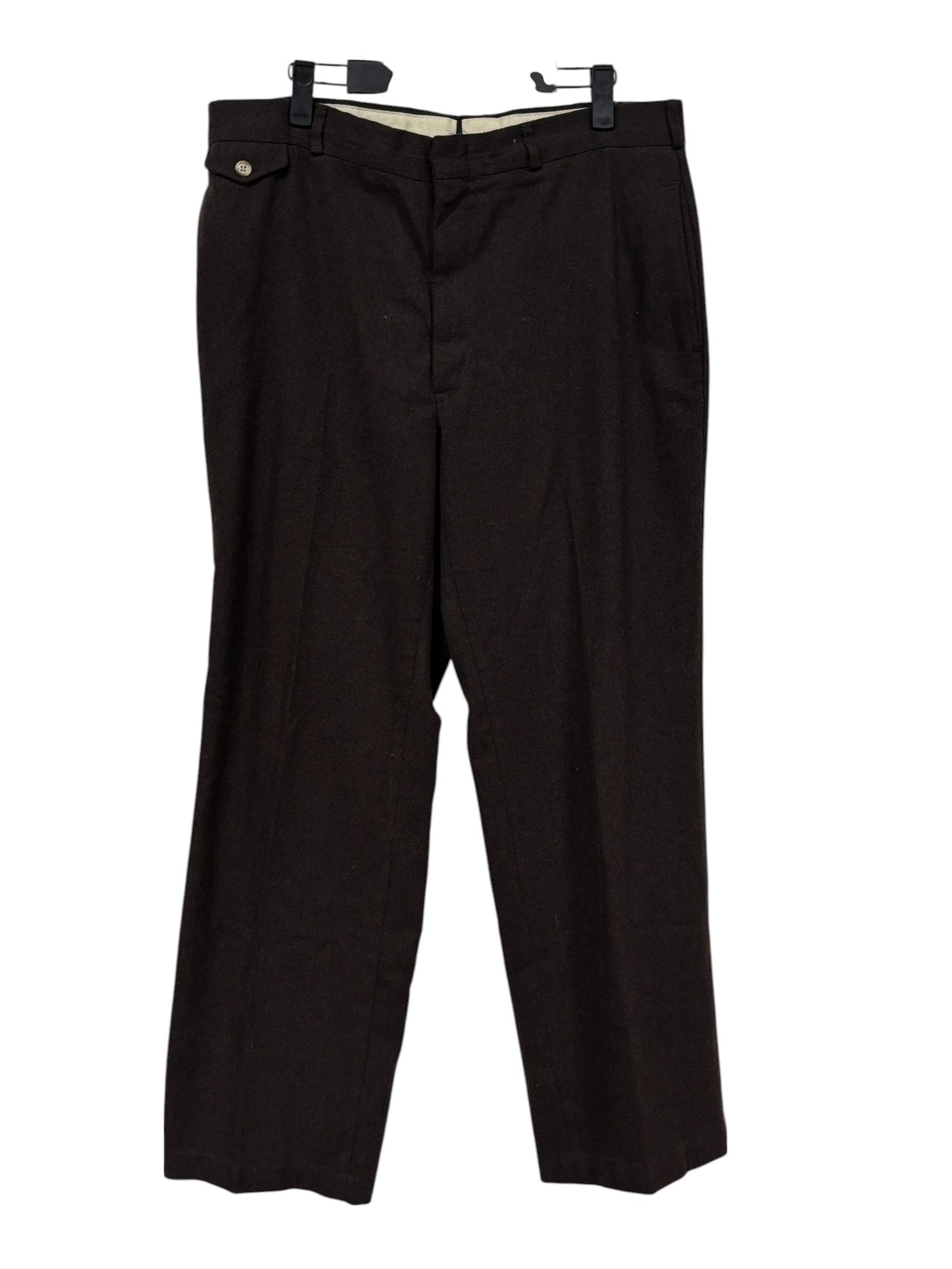 Vintage 80's Brown Wool Trouser Pants Size 33x28