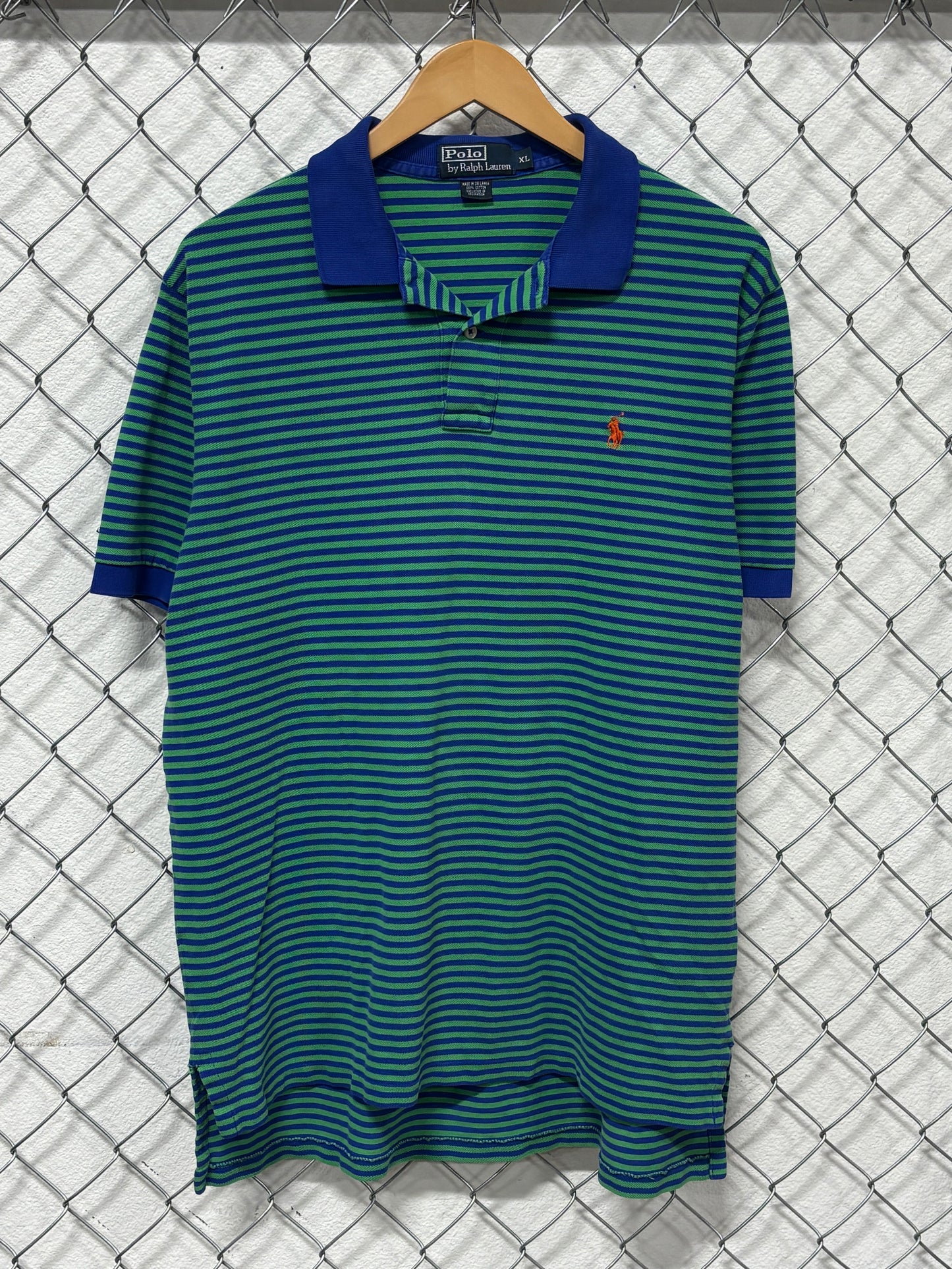 Polo Ralph Lauren Blue Striped Polo Shirt Size XL