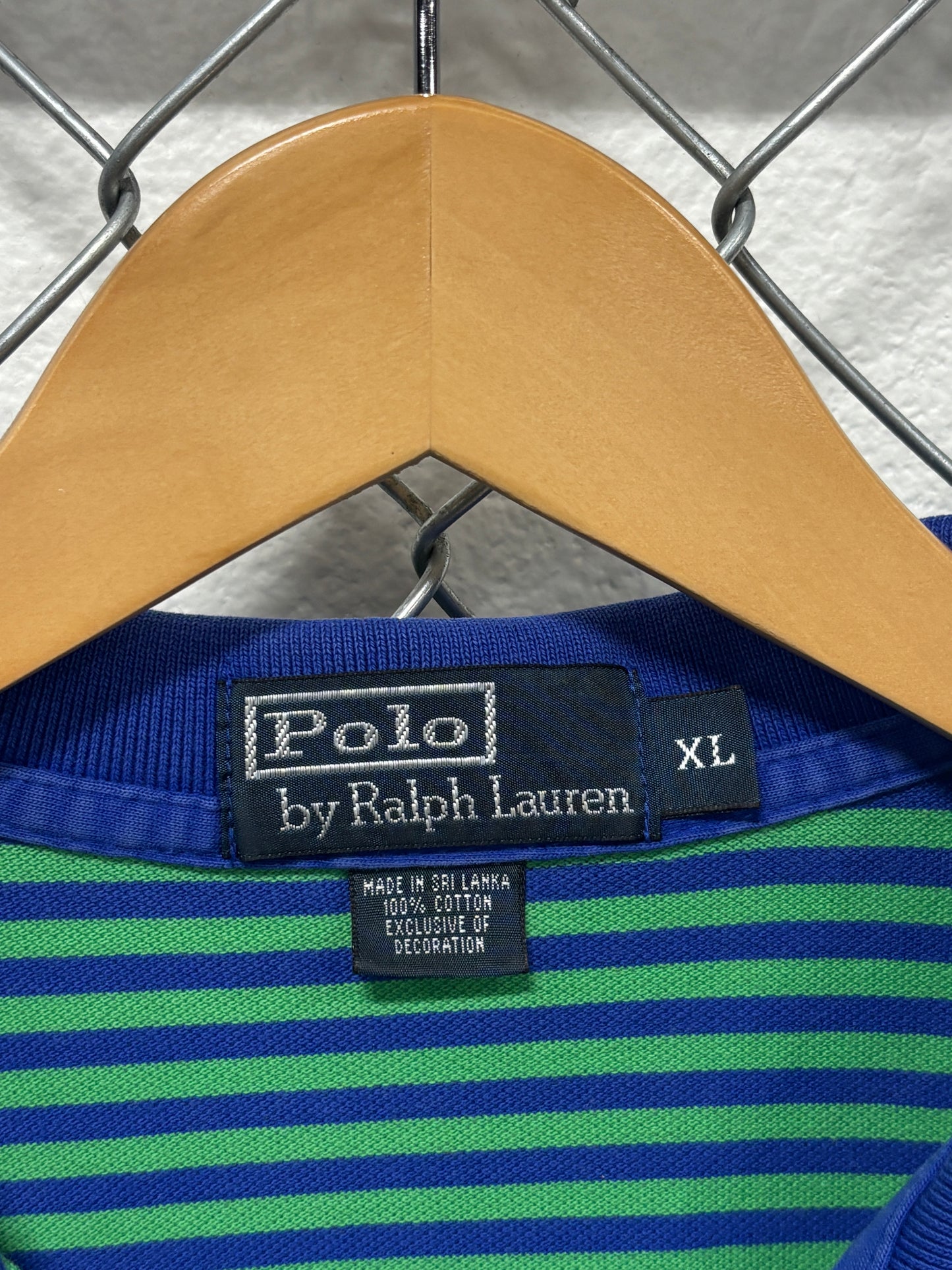 Polo Ralph Lauren Blue Striped Polo Shirt Size XL