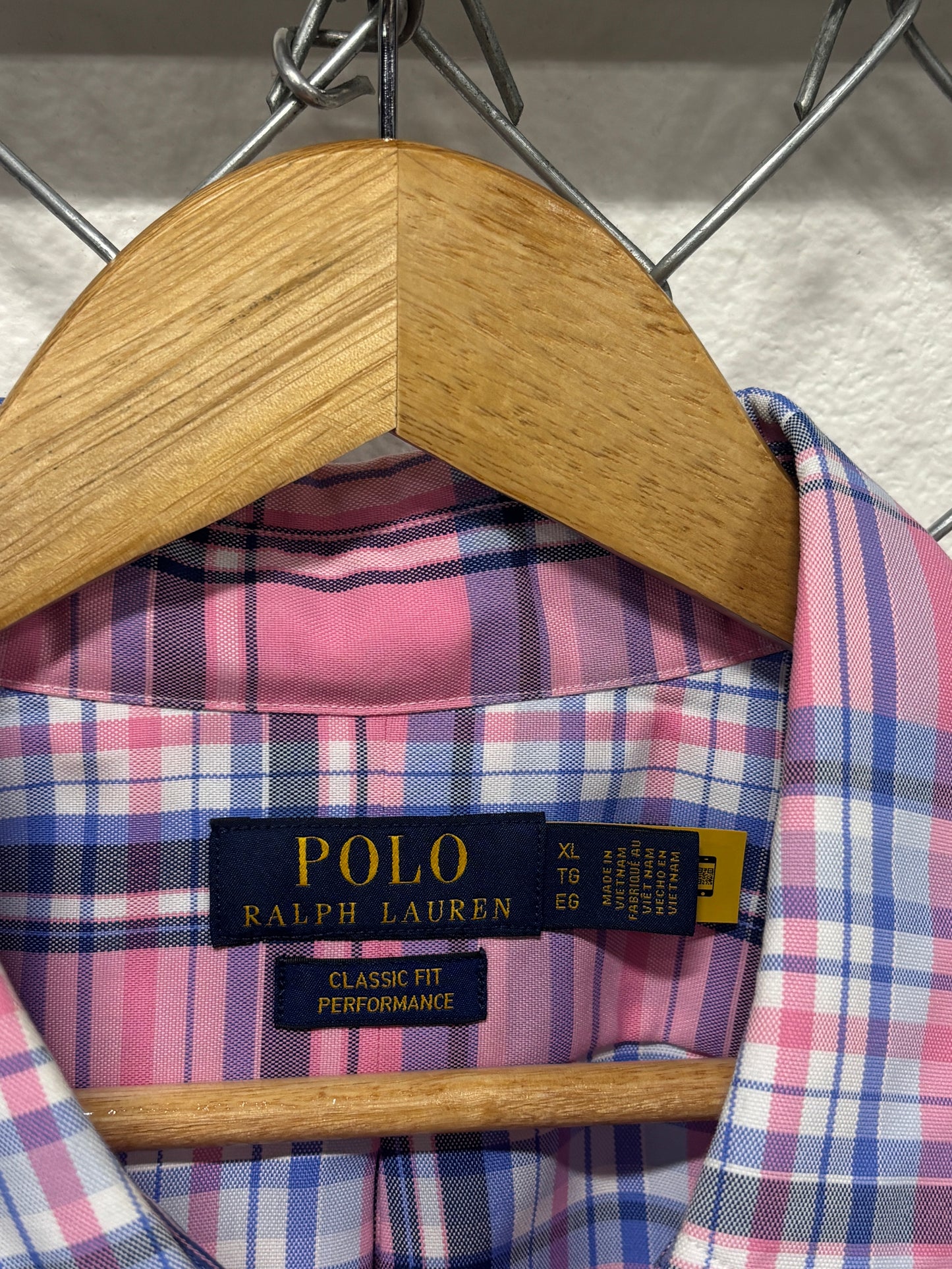 Polo Ralph Lauren Pink Checkered Striped Button Up Shirt Size XL