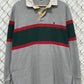 Polo Ralph Lauren Red Grey Green Striped Long Sleeve Rugby Shirt Size XL
