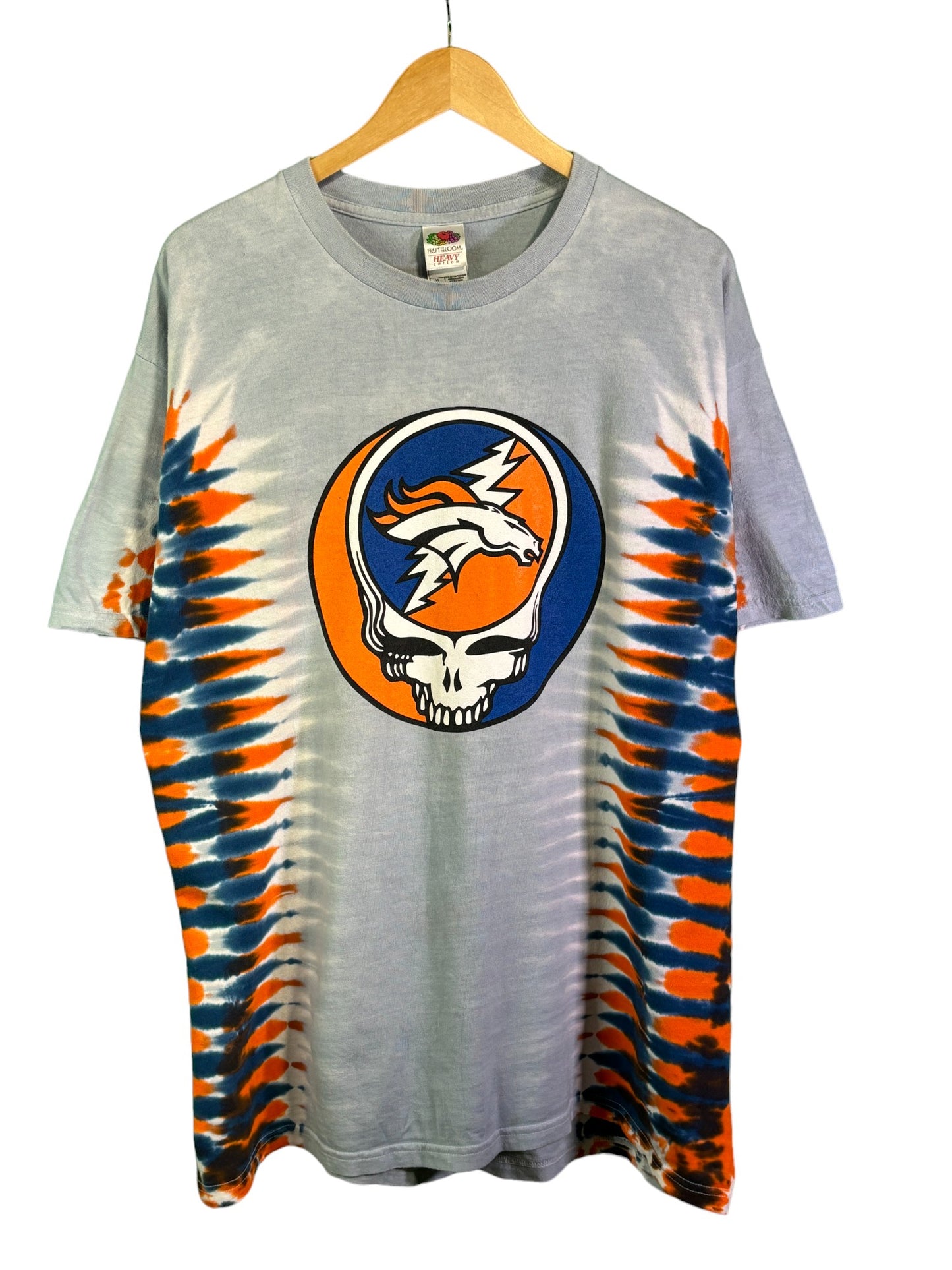 Vintage Grateful Dead Denver Broncos Tie Dye Graphic Tee Size XL