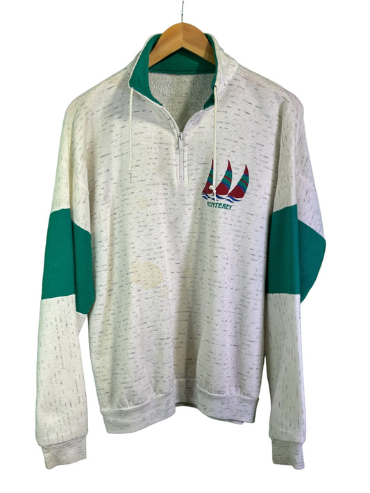 Vintage Monterrey California Sailing Quarter Zip Sweater Size Small