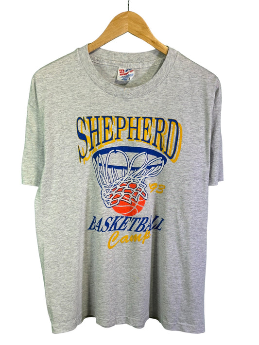 Vintage 1993 Shepherd Basketball Camp Graphic Tee Size Large