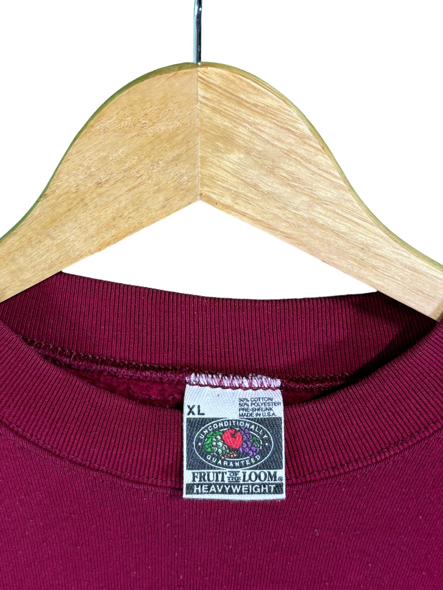 Vintage 90's Fruit of the Loom Red Blank Heavyweight Crewneck Size XL