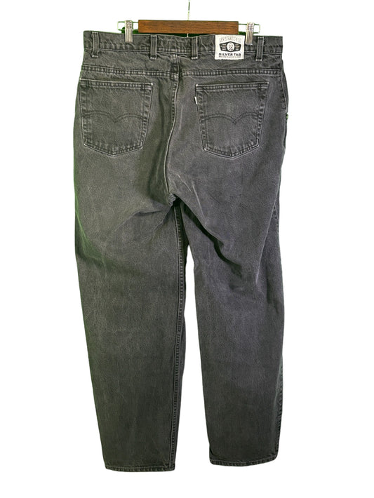 Vintage 90's Levi's SilverTab Black Baggy Denim Grunge Jeans Size 37x31