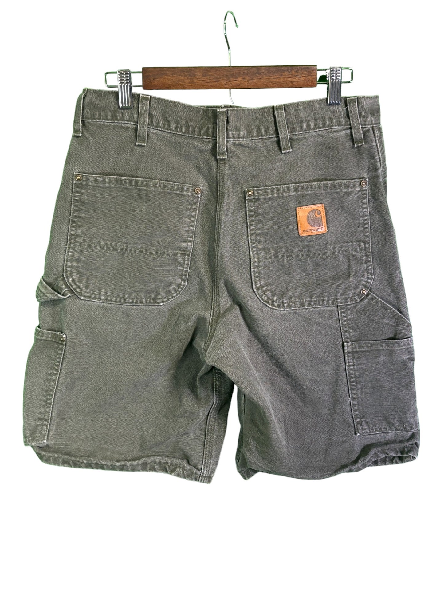 Vintage Carhartt Moss Green Double Knee Shorts Size 30