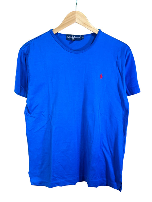 Vintage 90's Polo Ralph Lauren Blue Classic Logo Tee Size Medium