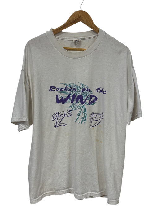 Vintage 90's Rockin the Wind Radio Station Graphic Tee Size XL