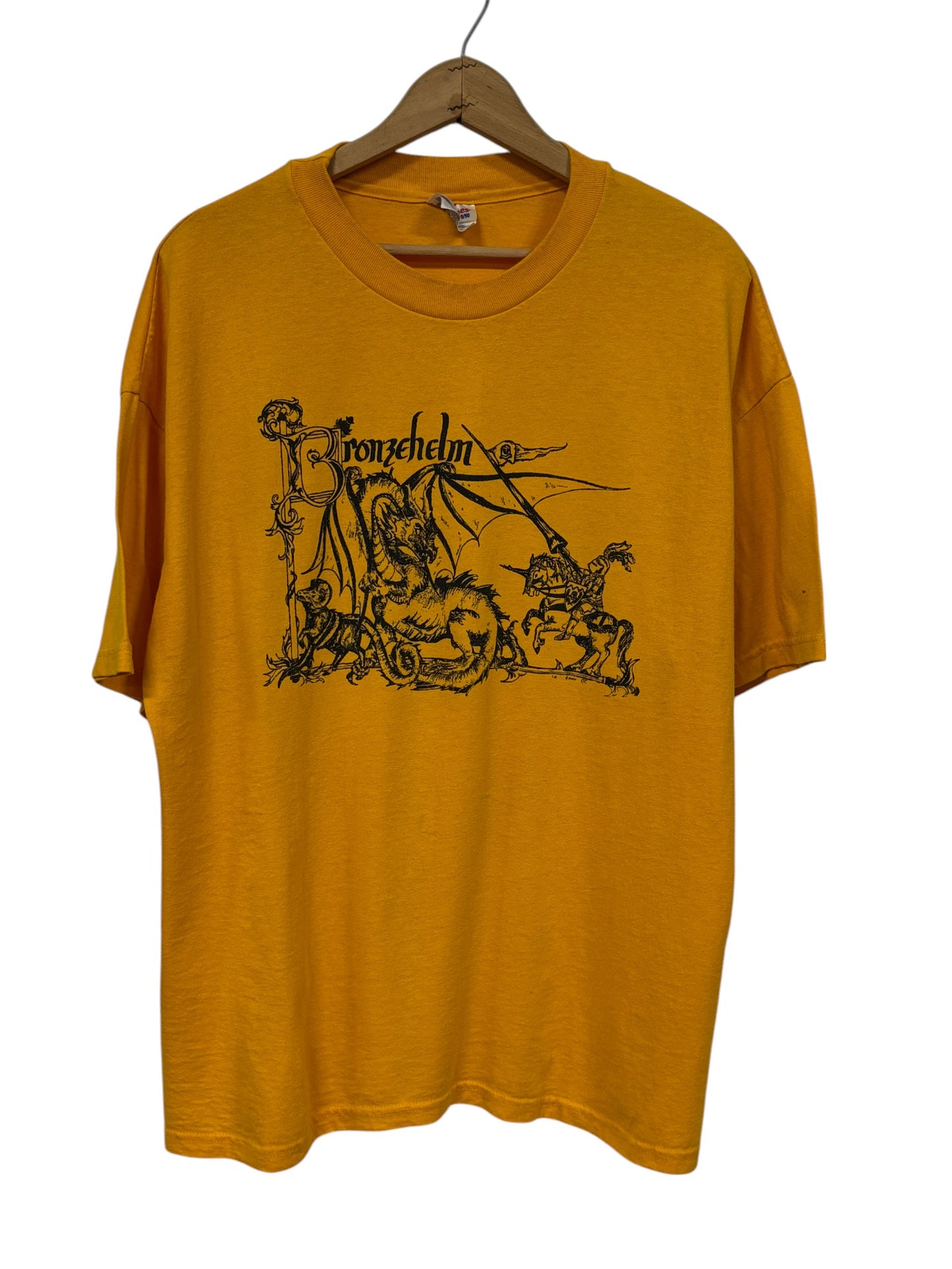 Vintage 90's Bronzehelm Medieval Knights Graphic Tee Size XL