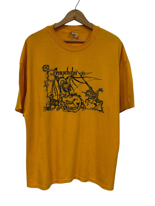 Vintage 90's Bronzehelm Medieval Knights Graphic Tee Size XL
