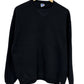 Vintage 90's Russell Athletic Black Blank Crewneck Sweater Made USA Size XL