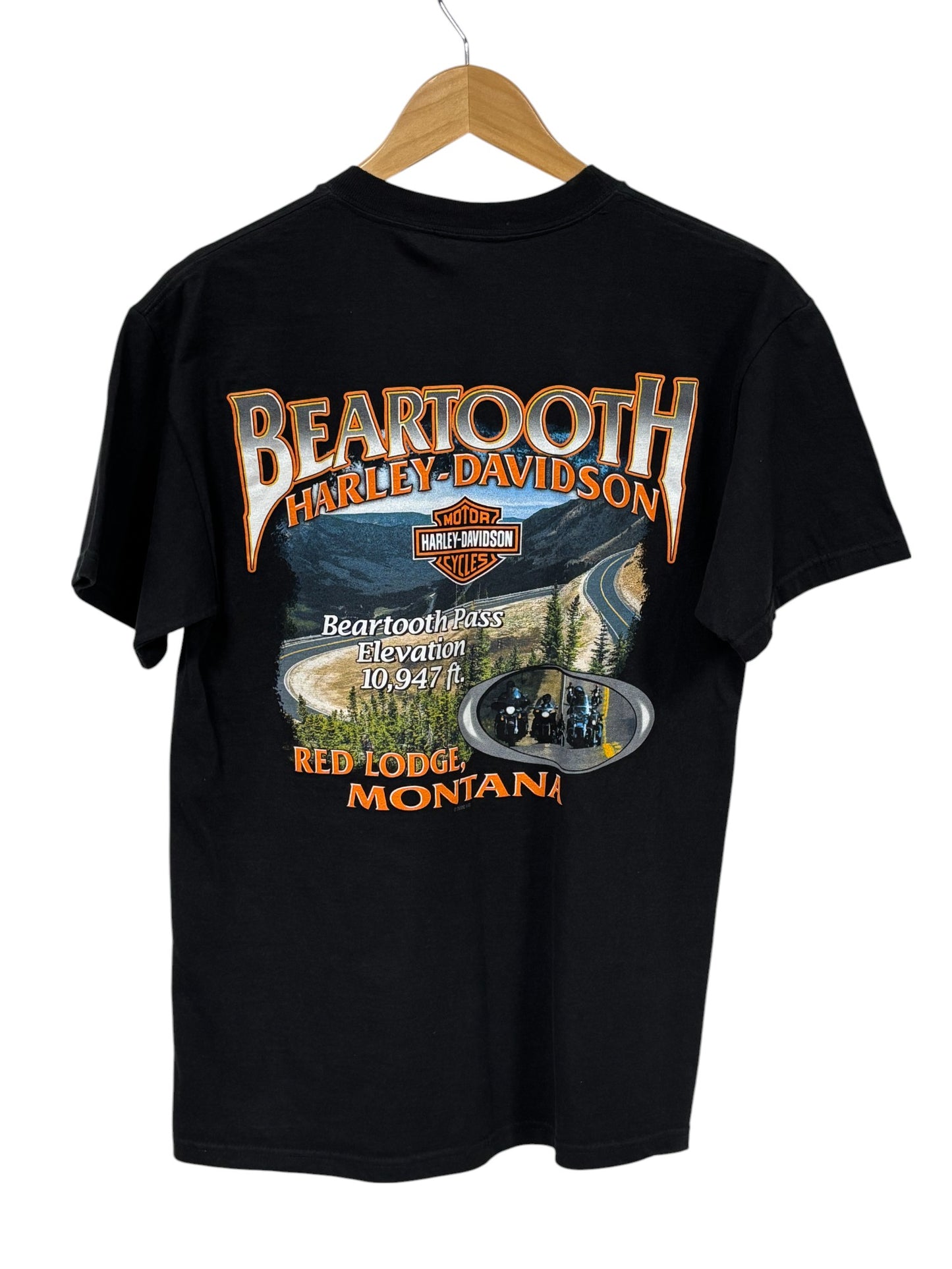 Harley Davidson Beartooth Red Lodge Montana Biker Graphic Tee Size Medium