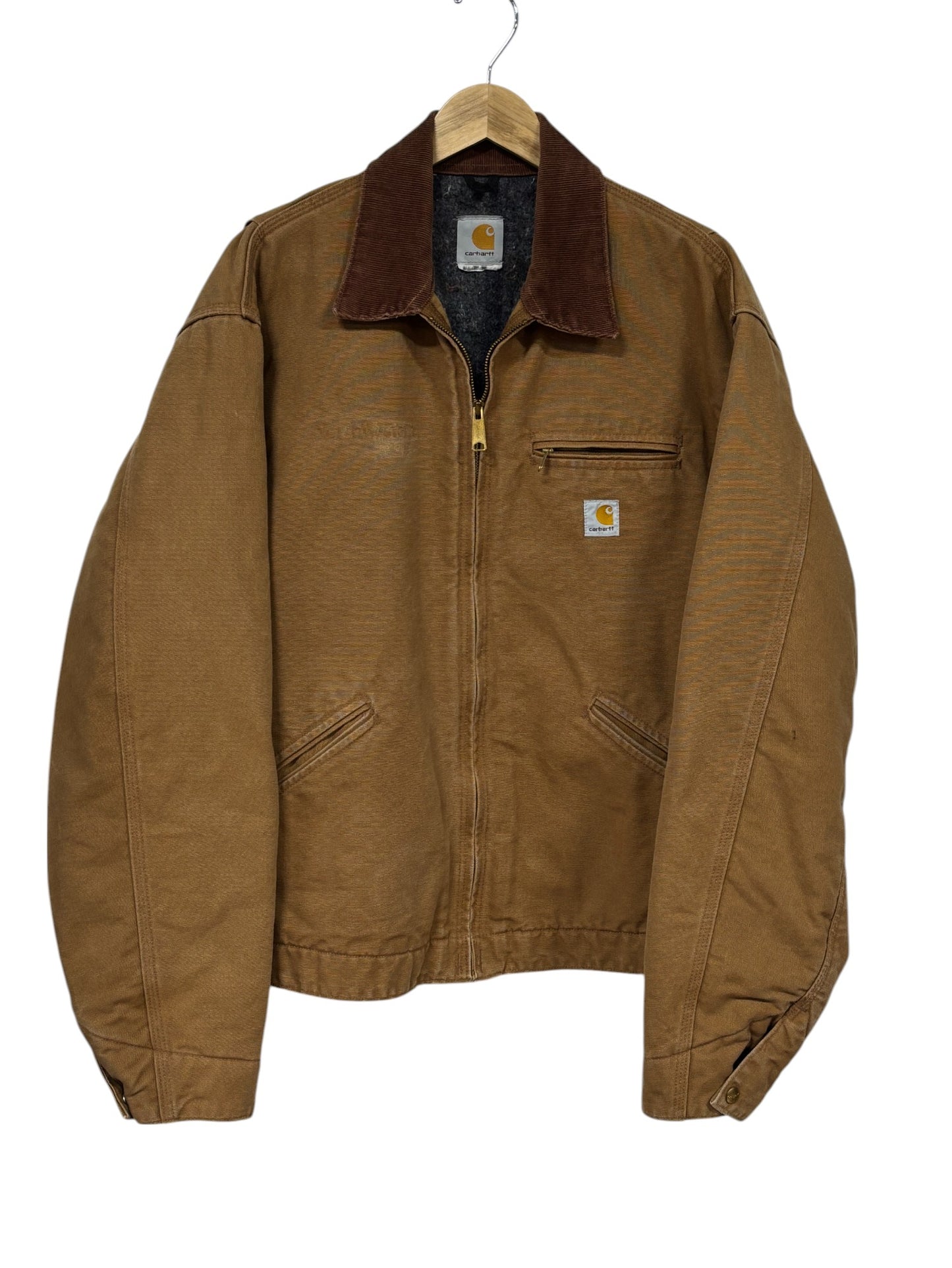 Vintage Carhartt Blanked Lined Brown Detroit Jacket Size Large Tall