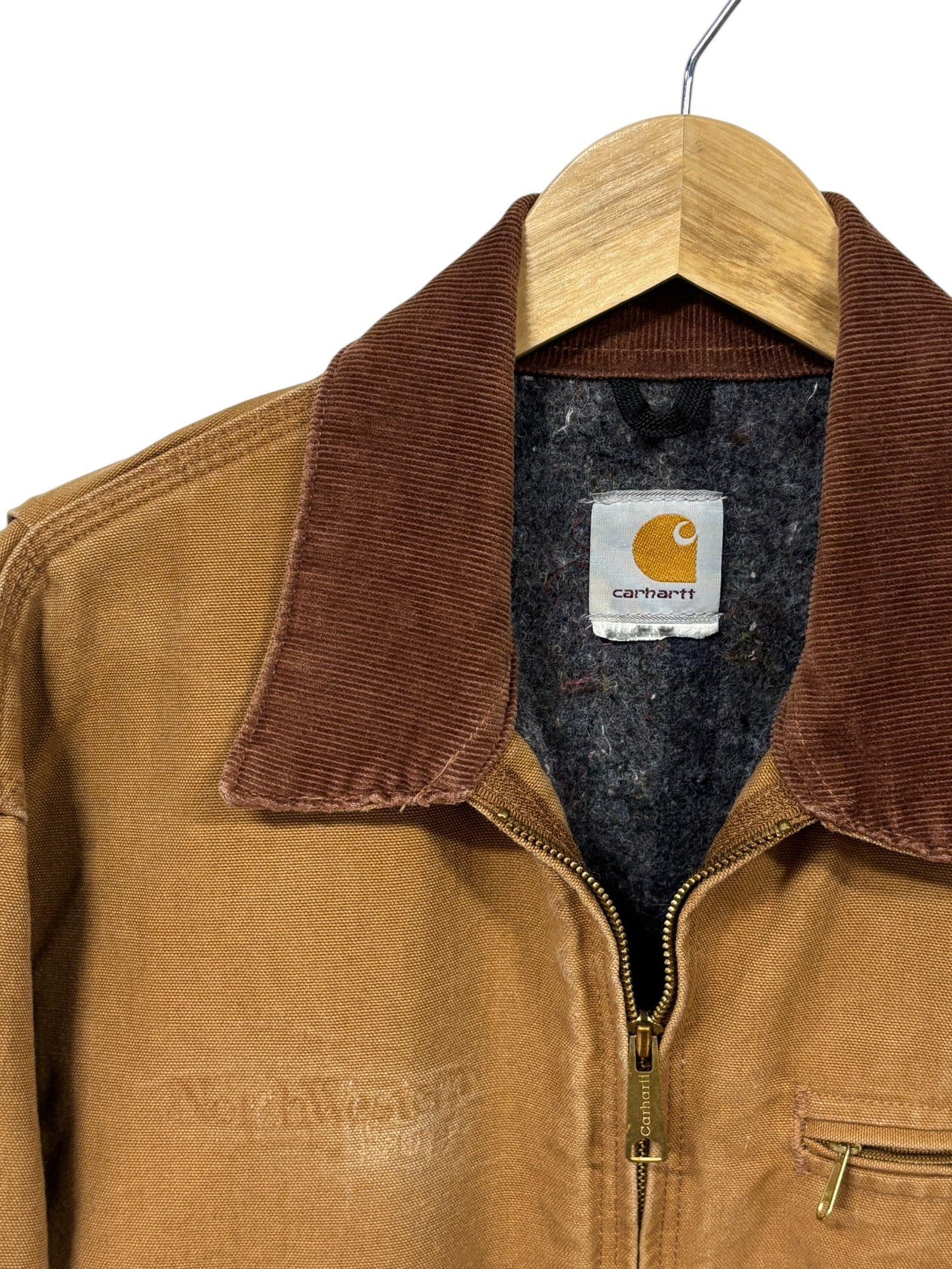 Vintage Carhartt Blanked Lined Brown Detroit Jacket Size Large Tall