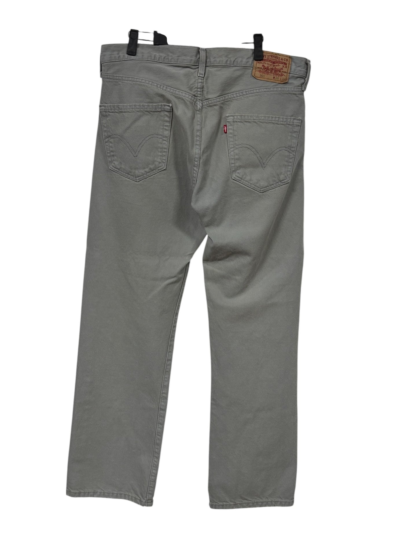Vintage Y2K Levi's 501 Grey Straight Leg Denim Jeans Size 36x32