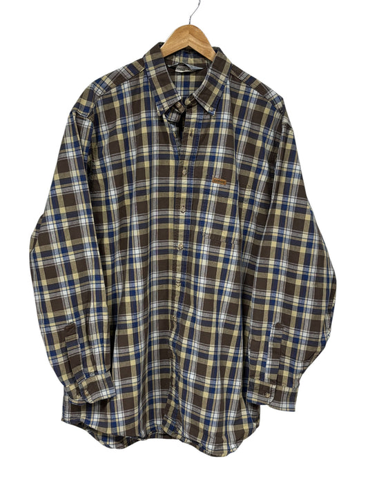 Vintage Carhartt Plaid Outdoor Workwear Long Sleeve Button Up Shirt Size XL Tall