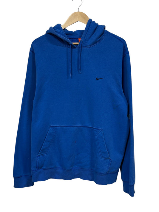 Vintage Y2K Nike Small Logo Blue Hoodie Size XL