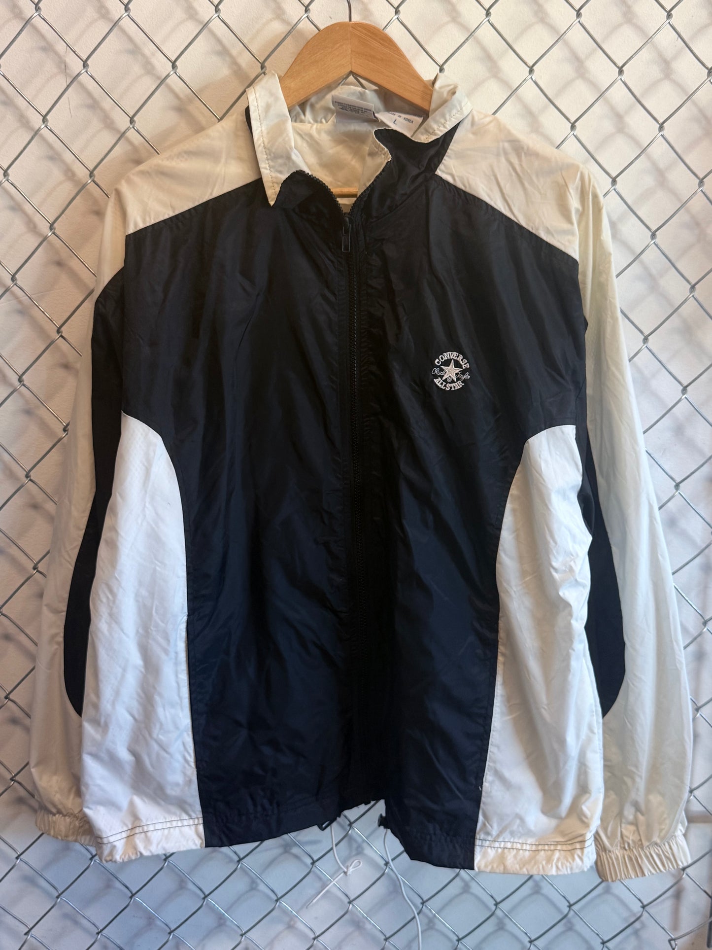 Y2K Converse All Stars Black White Zip Up Jacket Size Large