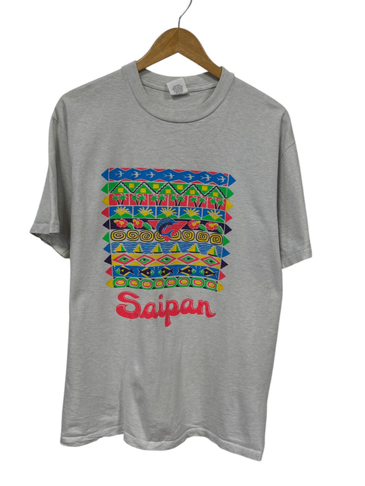 Vintage 90's Saipan Tropical Island Nature Graphic Tee Size Large