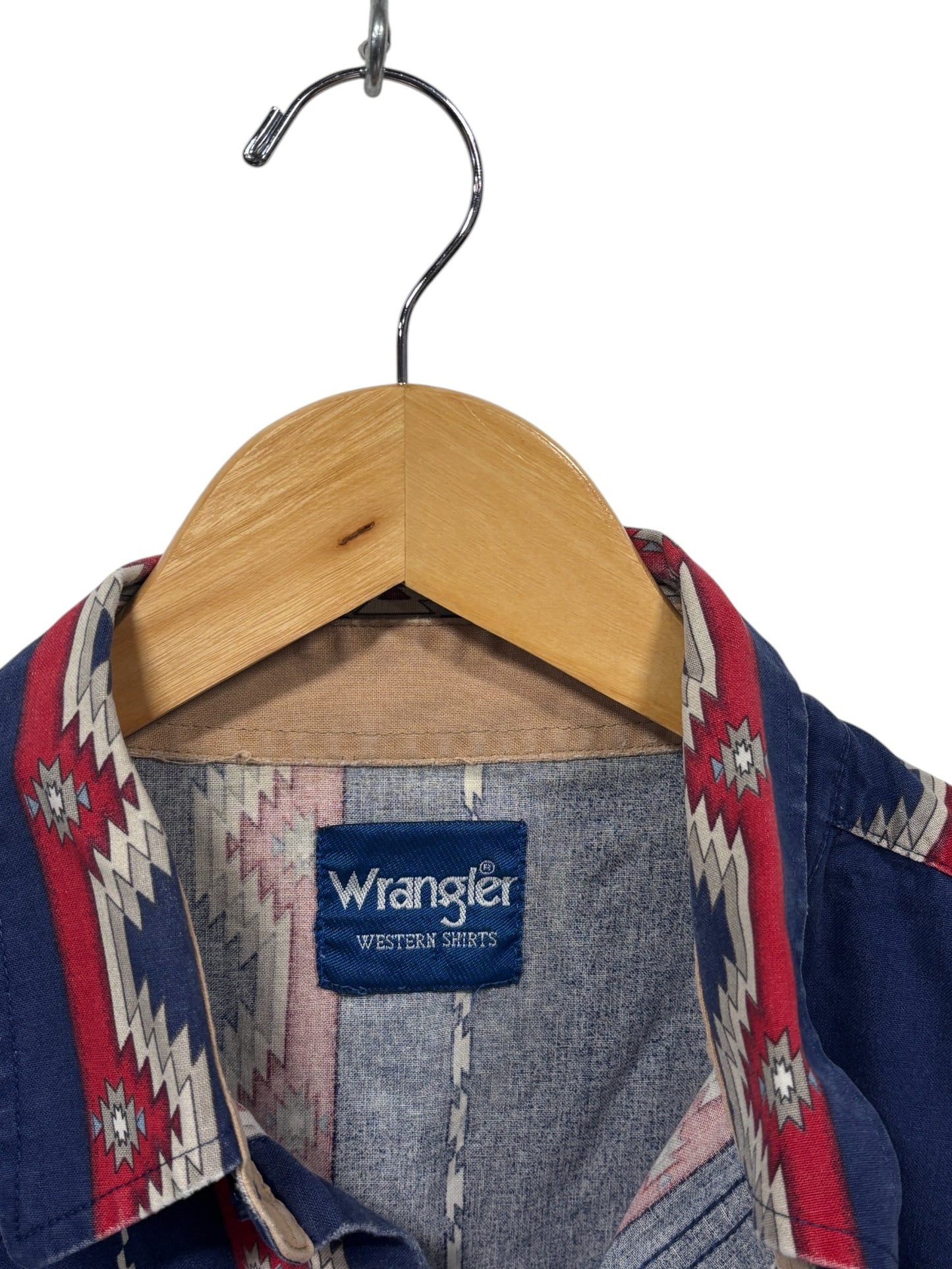 Vintage Wrangler Brushpopper Western Pearl Snap Button Up Shirt Size Large