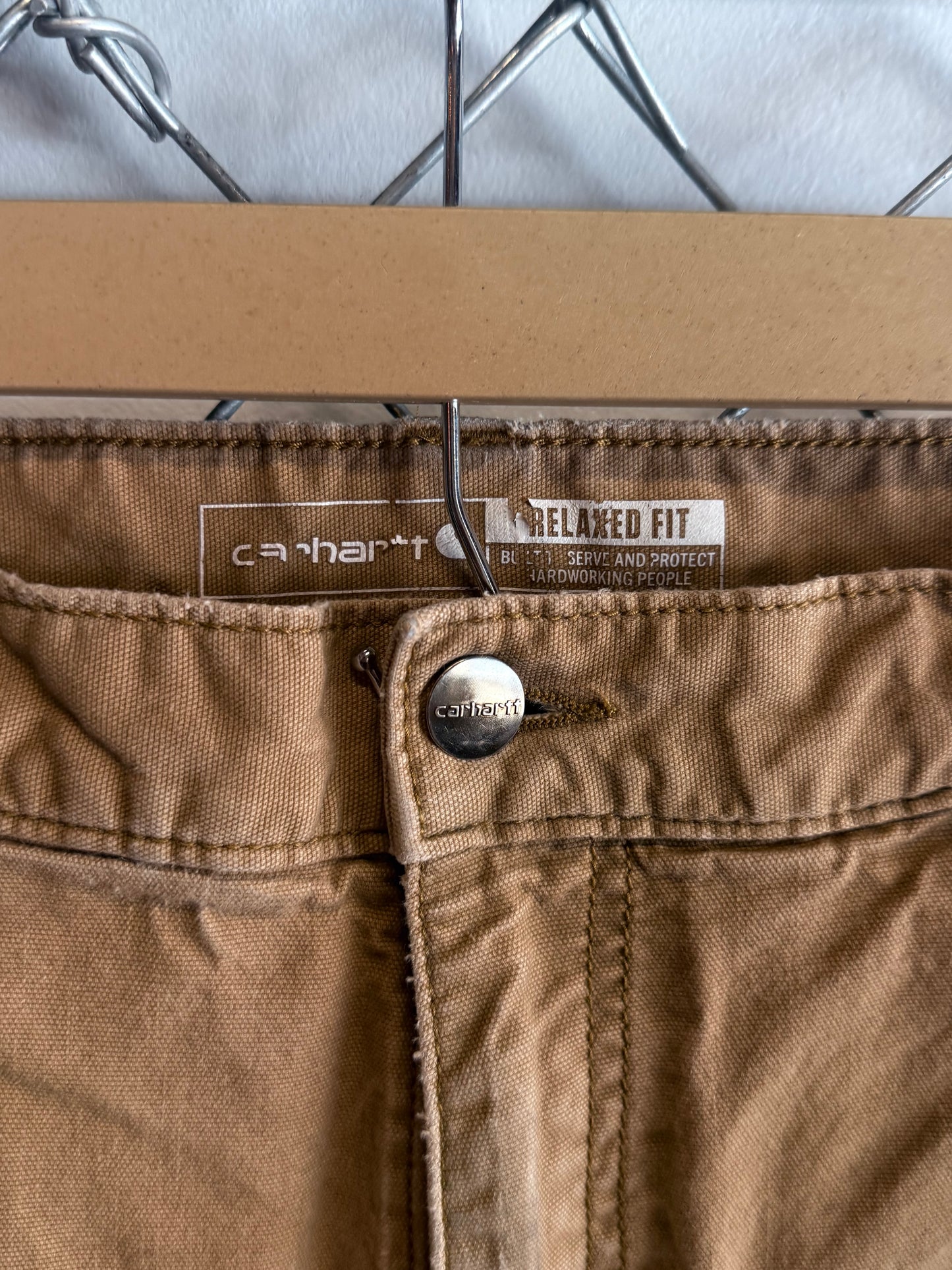 Carhartt Distressed Brown Double Knee Carpenter Pants Size 32x30