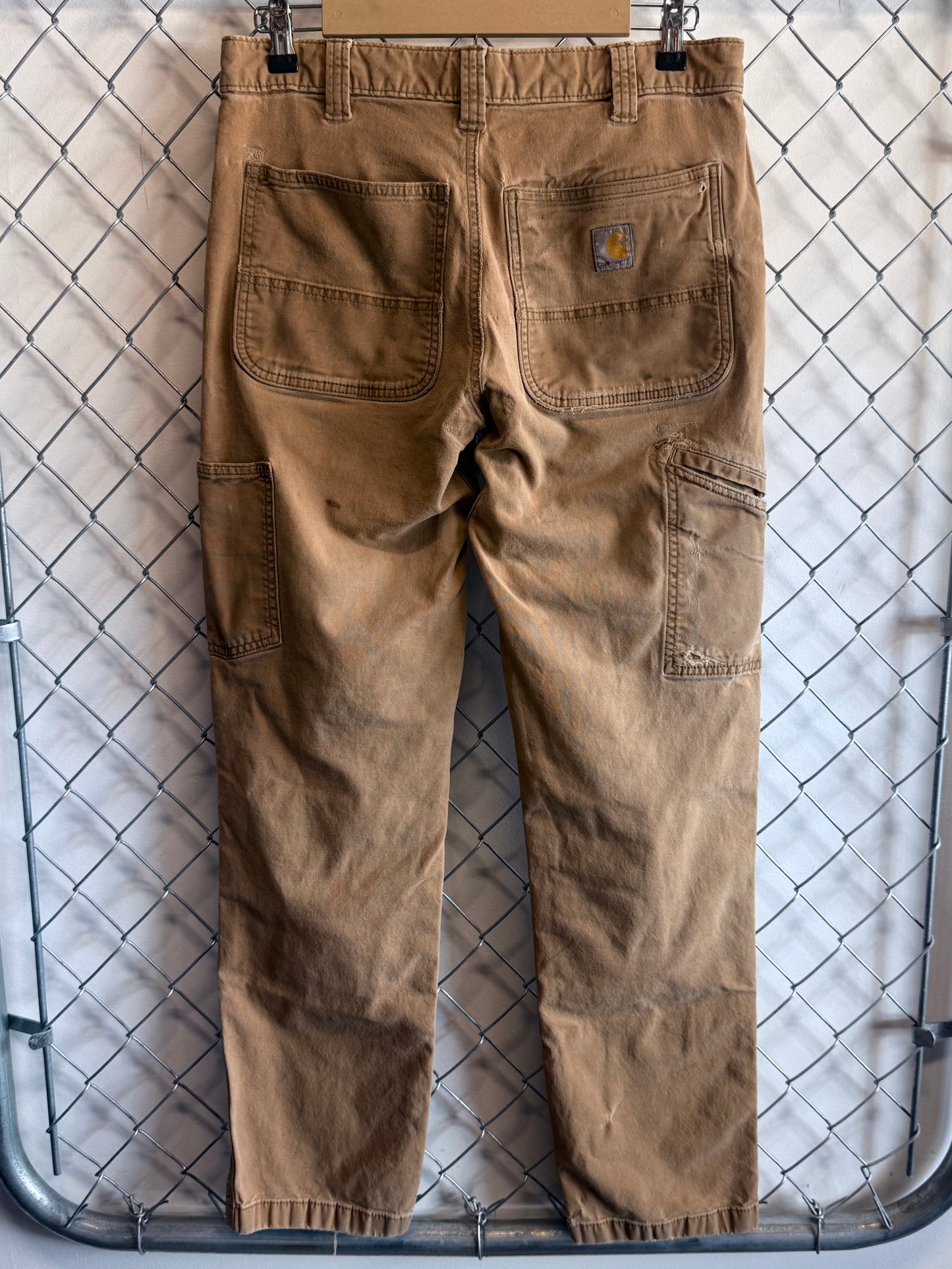 Carhartt Distressed Brown Double Knee Carpenter Pants Size 32x30