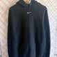 Nike Black Center Swoosh Hoodie Size Large