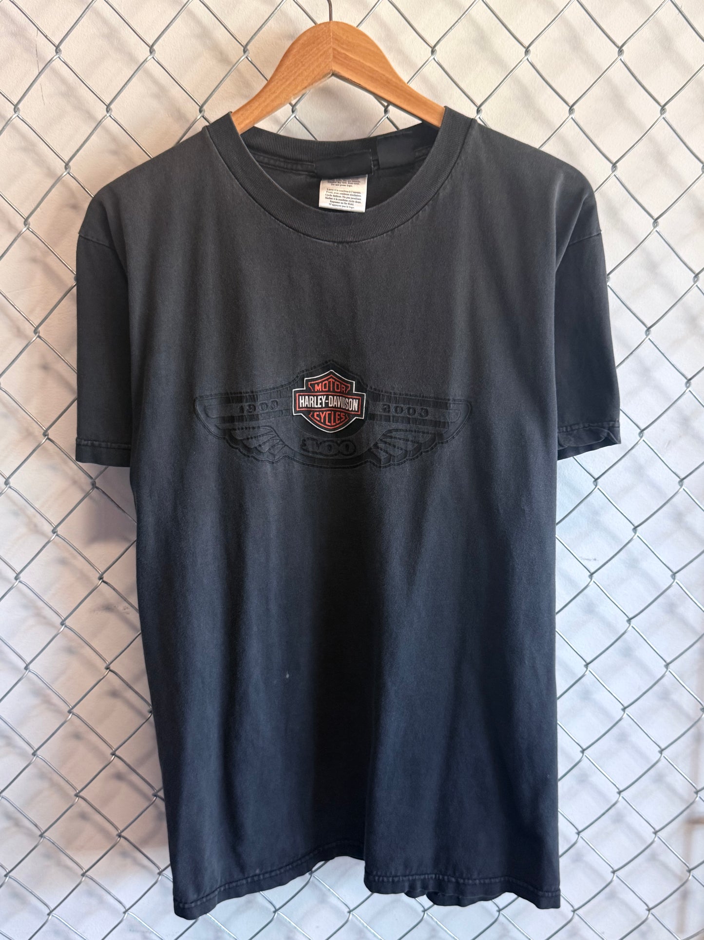 Vintage Y2K Harley 100 Years Anniversary Biker Graphic Tee Size Medium