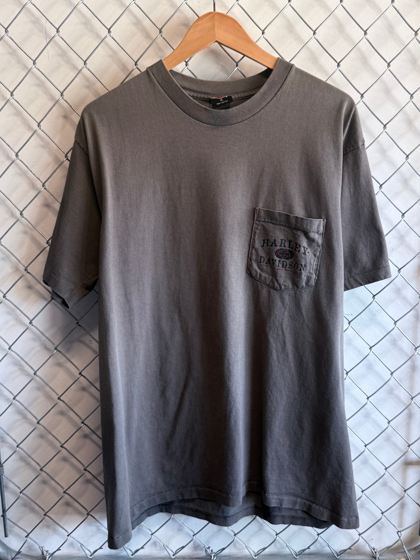 Vintage 90's Harley Davidson Los Angeles Biker Pocket Tee Size XL