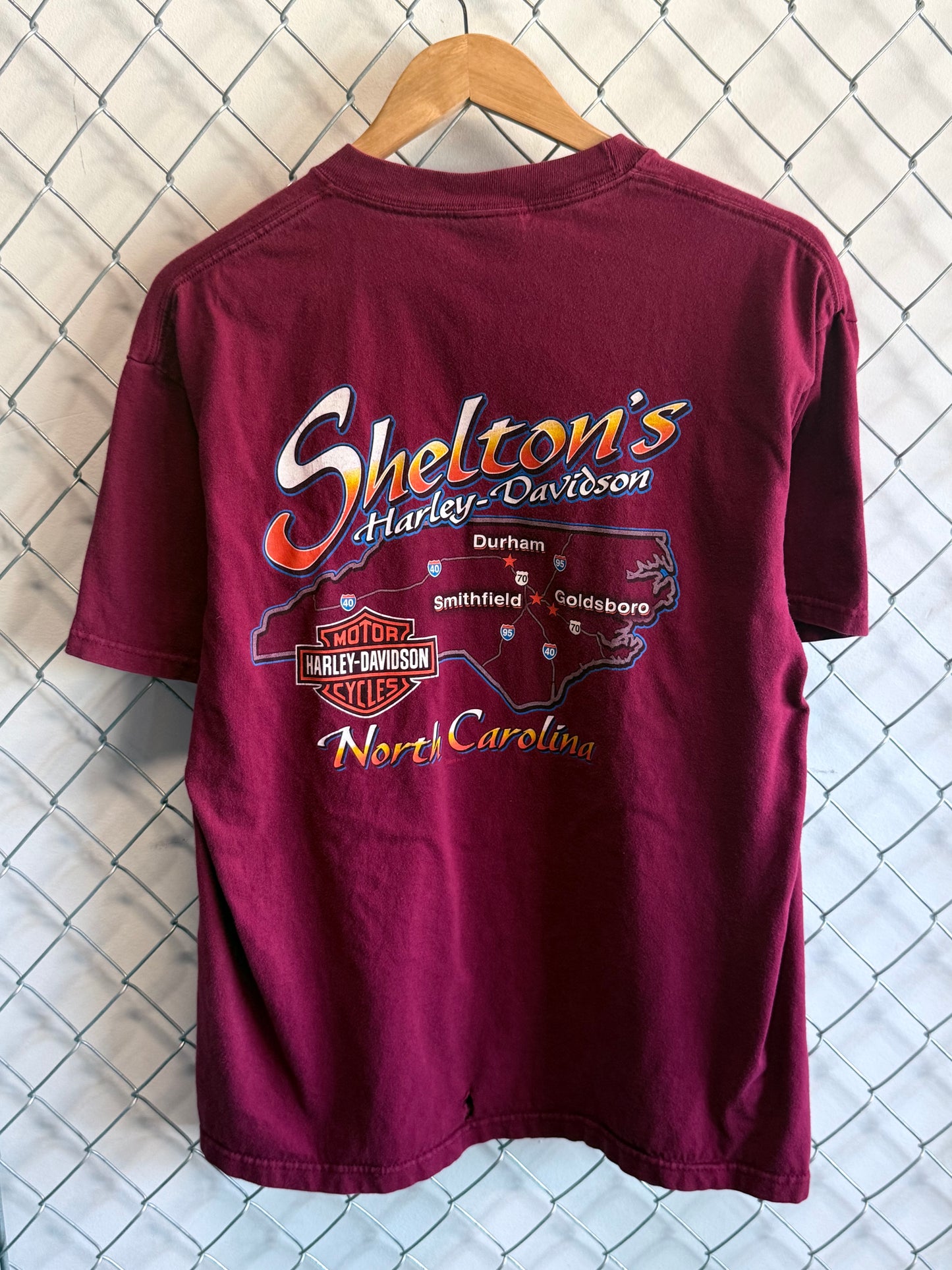 Y2K Harley Davidson North Carolina Biker Graphic Tee Size Large
