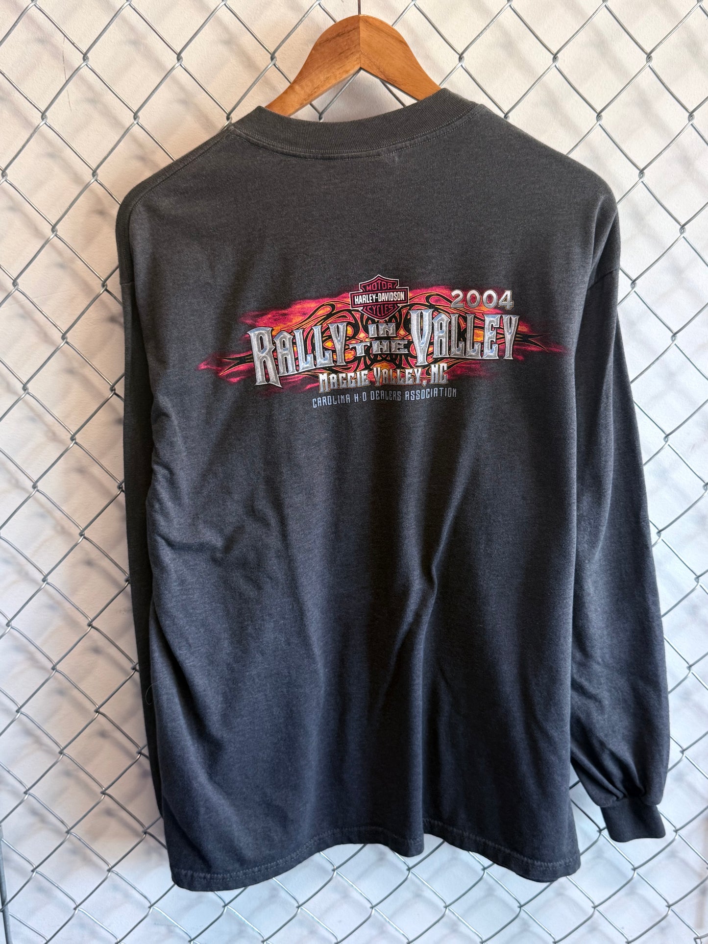 Harley Davidson Rally in the Valley 2004 Biker Long Sleeve Shirt Size Large