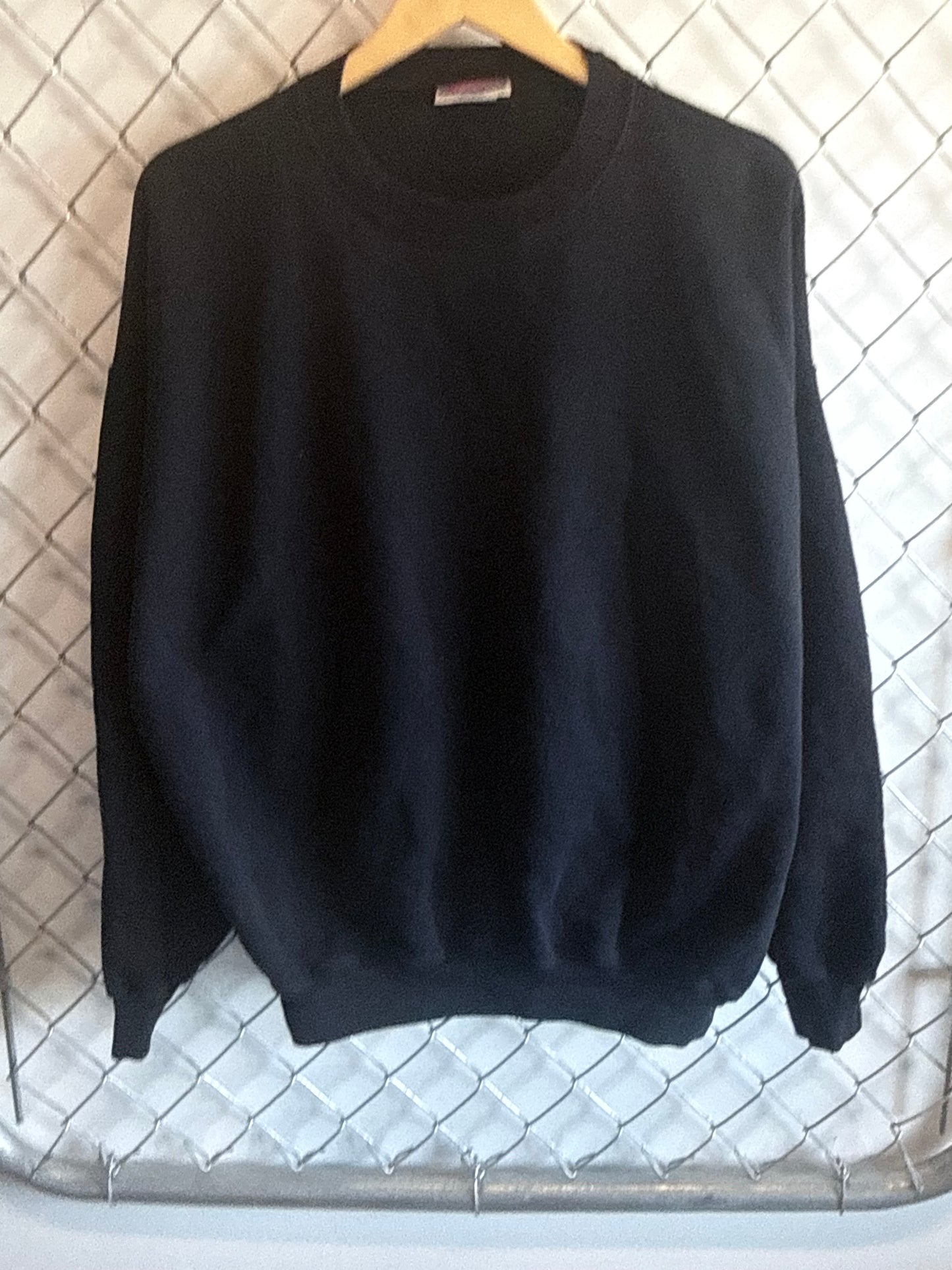 Vintage Hanes Black Blank Crewneck Sweater Size Large