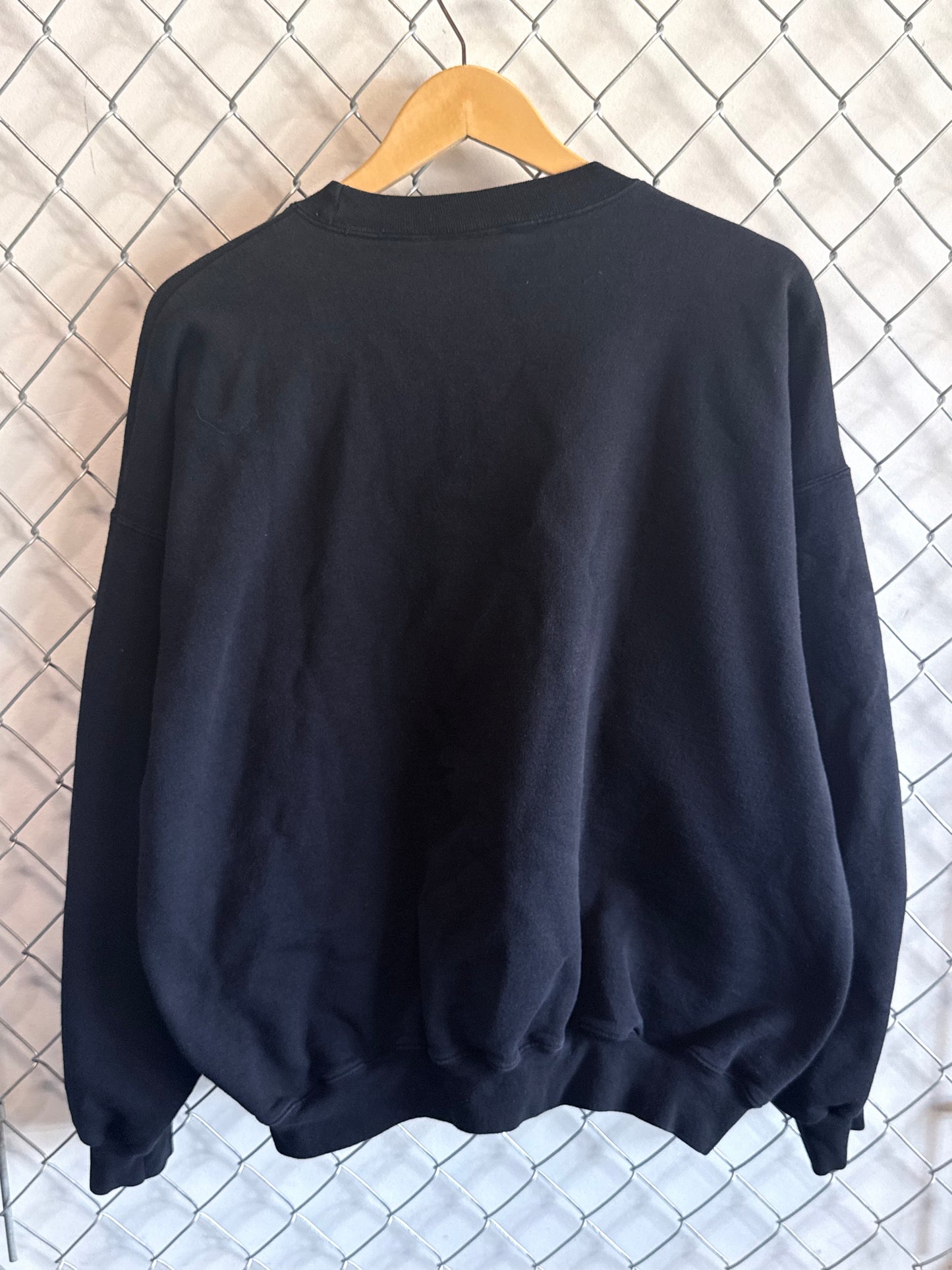 Vintage Hanes Black Blank Crewneck Sweater Size Large