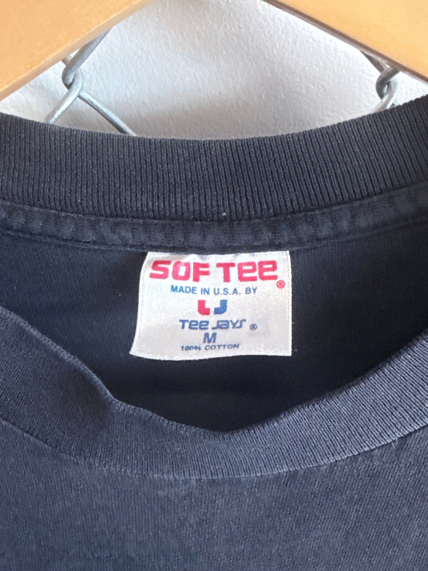 Vintage 90's Black Blank Tee Size Medium