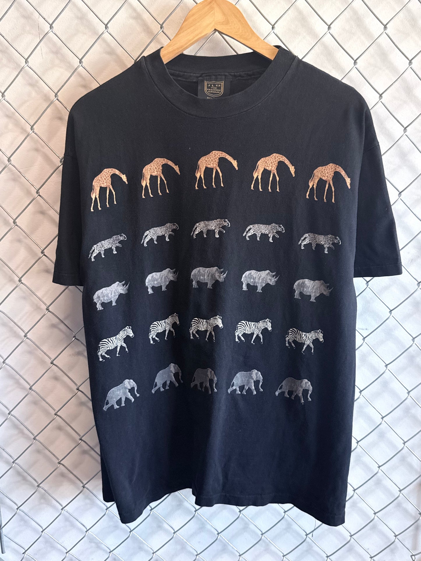 Vintage 90's African Safari Animals Nature Graphic Tee Size Large