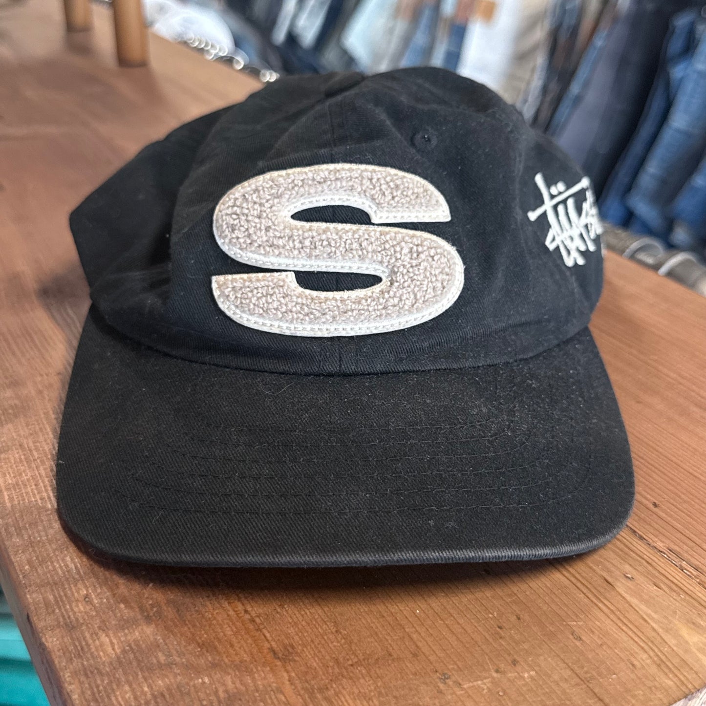 Stussy Chenille S Big Logo Black Hat
