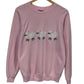 Vintage 80's Hanes Grandma Style Sheep Pink Sweater Size Large