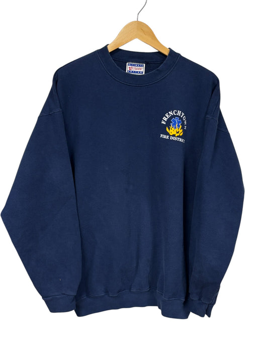 Vintage Frenchtown Fire District Graphic Crewneck Sweater Size Large