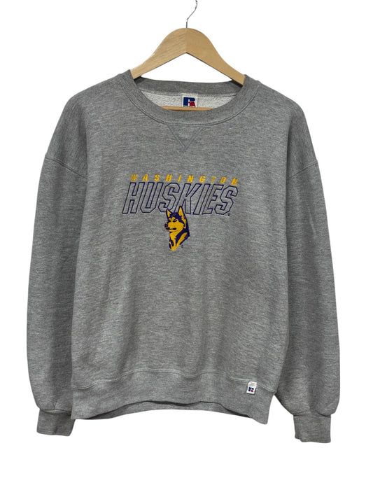 Vintage 90's Russell Athletic Washington Huskies Embroidered Sweater Size Large