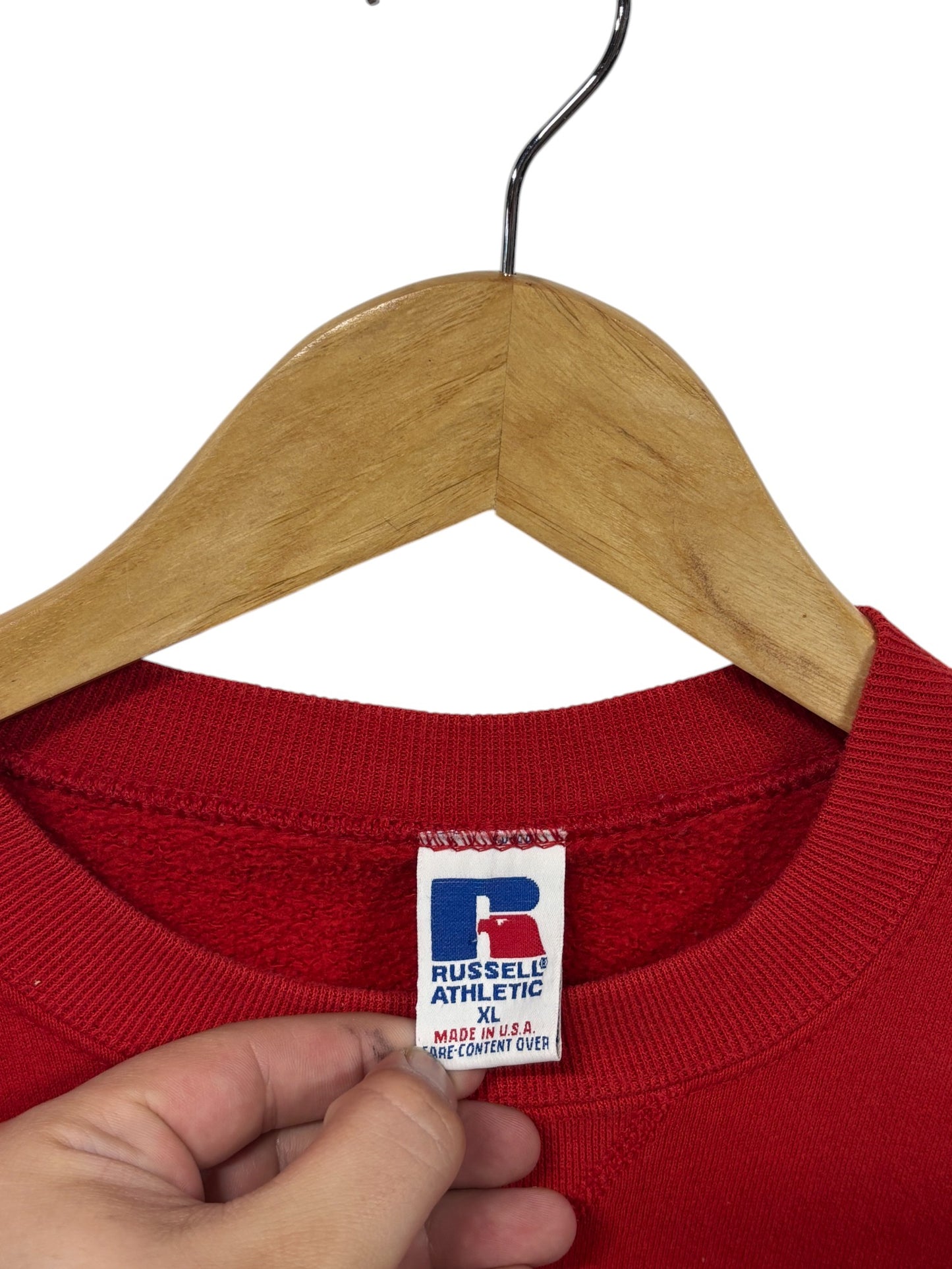 Vintage 90's Russell Athletic Made in USA Red Blank Sweater Size XL