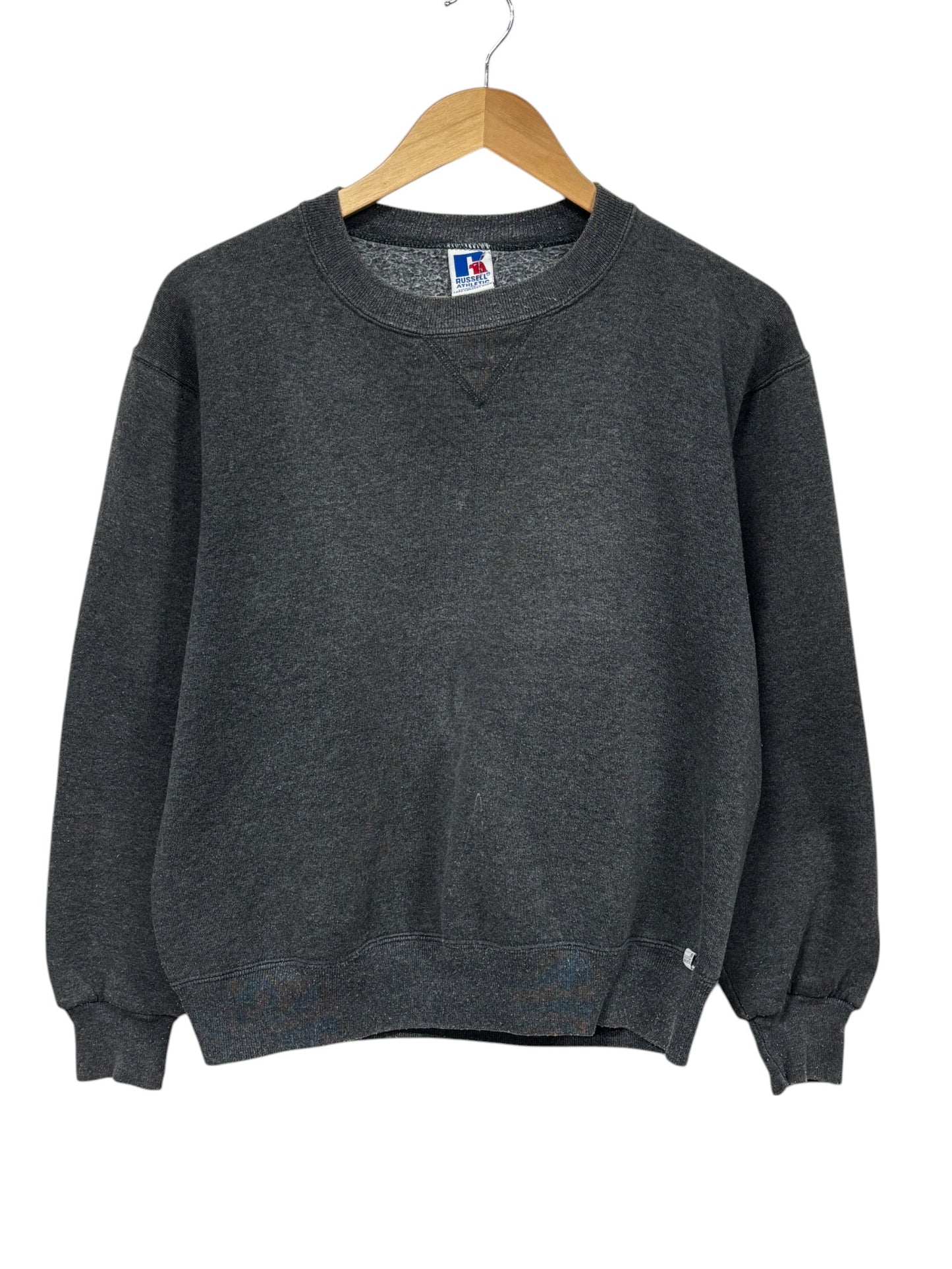 Vintage 90's Russell Athletic Made in USA Grey Blank Sweater Size Medium