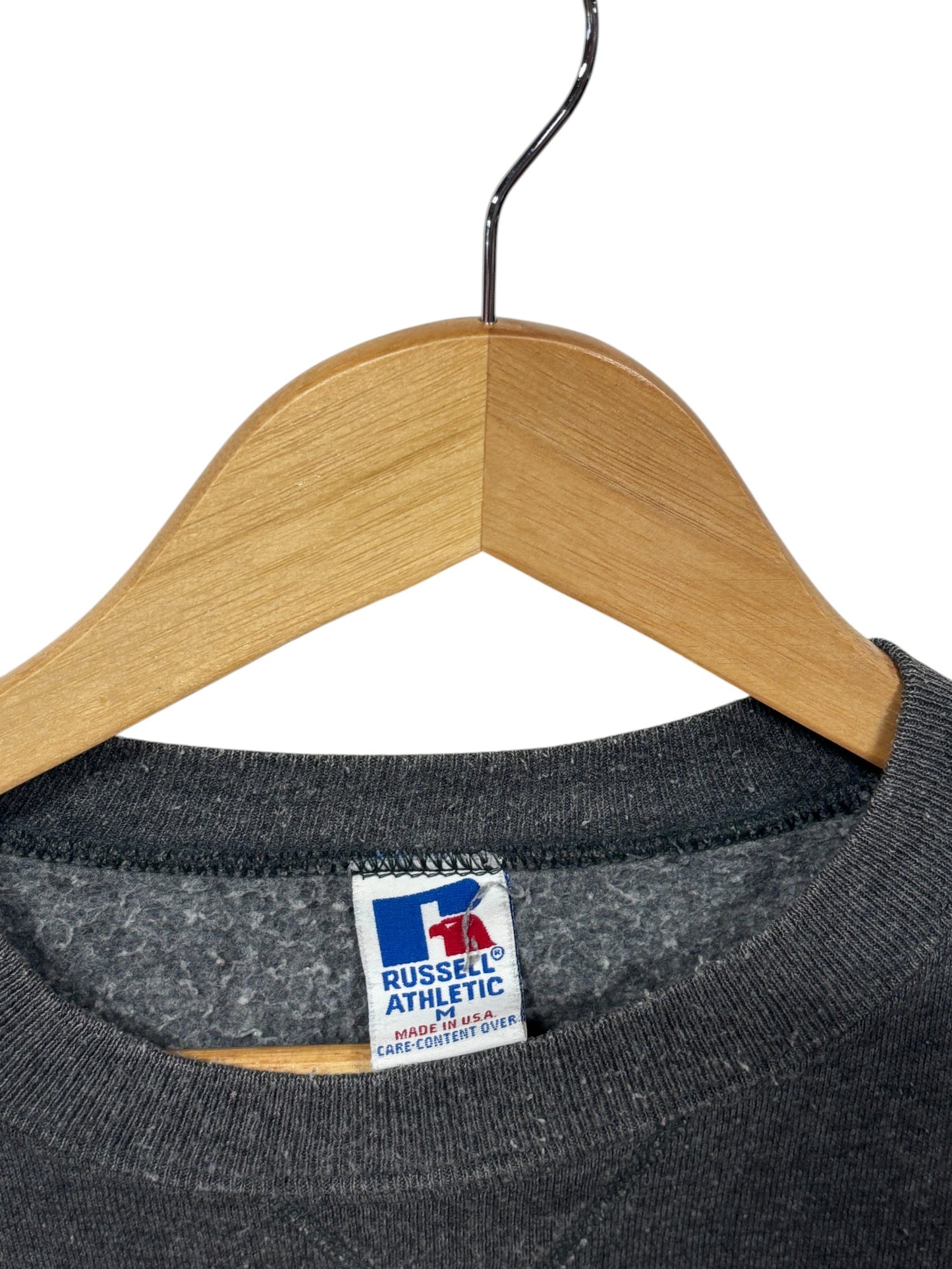 Vintage 90's Russell Athletic Made in USA Grey Blank Sweater Size Medium