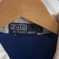 Vintage Polo Ralph Lauren Black Blue Striped Polo Rugby Shirt Size Large