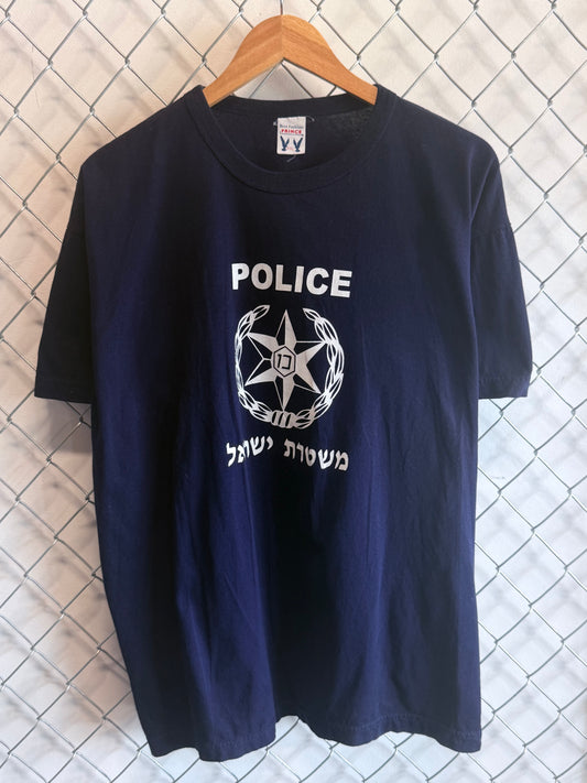 Vintage 90's Israeli Police Force Graphic Tee Size XXL